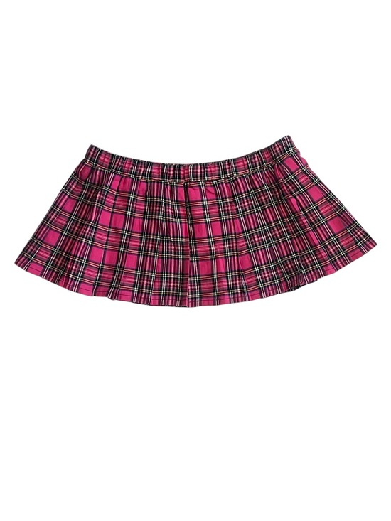 Avid Love Dresses & Skirts - Pink Plaid Pleated Schoolgirl Punk Grunge Micro Mini Skirt Cosplay